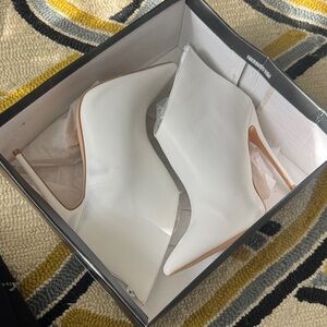Fashion Nova White Heeled Boots